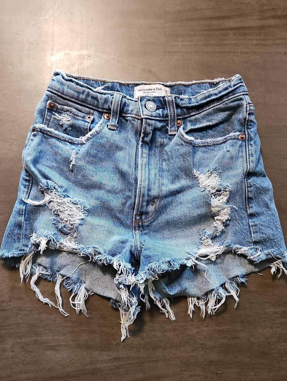 Abercrombie & Fitch Light Blue Distressed Denim Cutoff Shorts